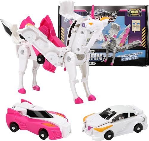 COLEESON Einhorn Spielzeug, Transformierendes Auto Roboter Spielzeug, Kollision Deformation Kombinierter Roboter, Unicorn Cars Unicorn Roboter Transforming Toys für Mädchen Jungen (Rosa) von COLEESON