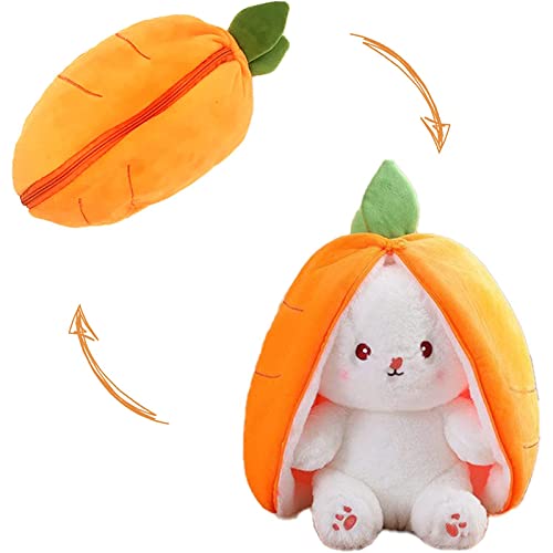 COLEESON Hasen Verstecken, Osterhase Plüschtier, 25CM Gefülltes Kaninchen mit Karotten und Erdbeeren, Kuscheltier Hase, Hasenpuppe, Hasenplüsch, Geburtstagsgeschenk für Jungen, Mädchen, Kinder (Gelb) von COLEESON