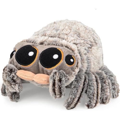 COLEESON Niedliches Spinnen-Plüschtier, Halloween Cartoon Spinne Plüschtier, Grau Spinne Wurfkissen, Heimdekoration, Geschenk Für Erwachsene Und Kinder von COLEESON