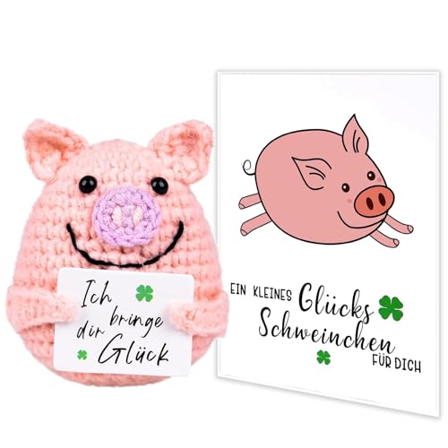 Positive Geschenke Glücksschweinchen, Kreative Strickwolle Minischwein Puppe, Glücksbringer Abitur Glücksbringer Prüfung, Mutmacher Geschenk für Frauen, Gute Besserung, Positive Kartoffel - Ersatz Positive Geschenke Glücksschweinchen, Kreative Strickwolle Minischwein Puppe, Glücksbringer Abitur Glücksbringer Prüfung, Mutmacher Geschenk für Frauen, Gute Besserung, Positive Kartoffel - Ersatz von COLEESON
