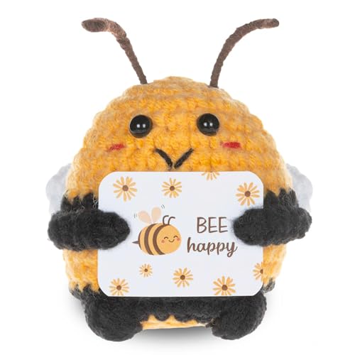 COLEESON Bee Happy Biene Glücksbringer Geschenke, Glück Biene Positive Geschenke für Beste Freundin, Glücksbringer Prüfung, Mutmacher Geschenk Geschenke für Frauen (A) von COLEESON