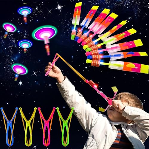 COLEESON 20 Stück LED Leuchtspielzeug Partyartikel, Helikopter Fliegen Spielzeug, Leuchtspielzeug Schleuder, Kindergeburtstag Partygeschenke, Partyzubehör und Goodie Bag Stuffers (A) von COLEESON