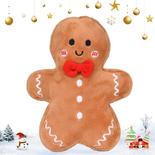 Lebkuchenmann Kissen Weihnachten, 6 Zoll Kuscheltier Weihnachten Plüschtier, Weicher Weihnachtspuppe, Lebkuchenhaus Plüsch Puppe Ornament Weihnachts Dekoration Geschenk für Kinder Erwachsene (A) von COLEESON