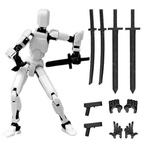 T13 Action Figure, Actionfiguren 3D-Druck von Beweglichen Figuren mit Mehreren Gelenken, Multi-Jointed Movable 13 Articulated Robot Dummy Action Figures, Roboter Actionfigur Desktop-Dekorationen (B) von COLEESON