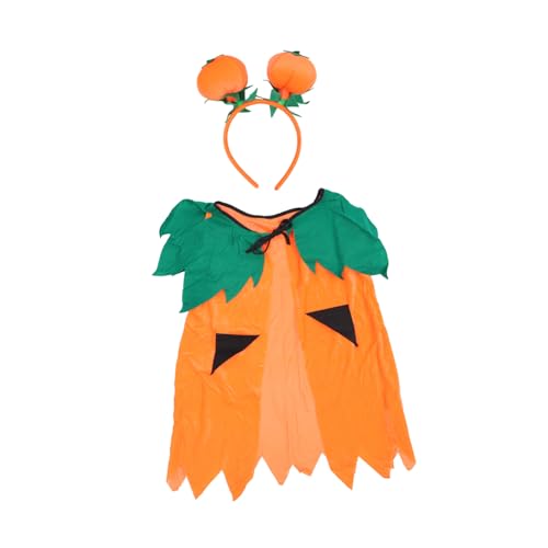 COLLBATH 1 Satz 2 Stück Kürbis-Umhang halloween umhang halloween costume pumpkin costume Outfits Halloweenkostüm Halloween-Requisiten Umhang für Halloween Stoff Orange von COLLBATH