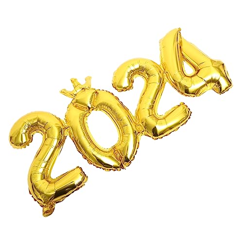 COLLBATH Feiertags-luftballons 2024 Zahlen-design Aluminiumfolien-luftballons Elegante Dekorative Requisiten Für Party-dekorationen von COLLBATH