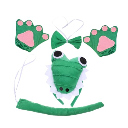COLLBATH 1 Satz Alligator Headband mit Handschuhen und Fliege Tierkostüm für Erwachsene für Partys und Cosplay COLLBATH 1 Satz Alligator Headband mit Handschuhen und Fliege Tierkostüm für Erwachsene für Partys und Cosplay von COLLBATH