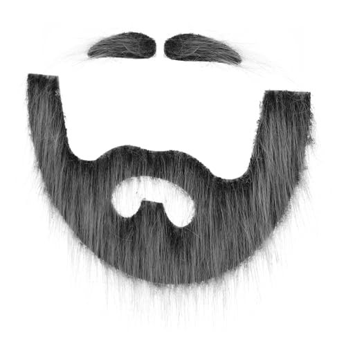 COLLBATH 1 Satz Bart-Augenbrauen Bartglätter Halloweenkostüm Bartperlen Balsam lustige zubehor Halloween Masken Halloween-Maske dekorativer Bart Cosplay-Versorgung Plüsch- Grey von COLLBATH