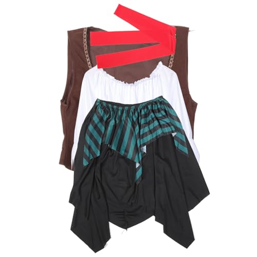 COLLBATH 1 Satz Cosplay-kostüm Für Halloween Hoch Piratenkostüm Für Damen Piratenkostüm, Halloween-piratenkostüm Piraten-outfit Für Damen Piratenparty Stoff COLLBATH 1 Satz Cosplay-kostüm Für Halloween Hoch Piratenkostüm Für Damen Piratenkostüm, Halloween-piratenkostüm Piraten-outfit Für Damen Piratenparty Stoff von COLLBATH