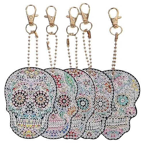 COLLBATH 1 Satz Diy Diamant Malerei Schlüsselanhänger Pack mit Schädel Design Handwerk für Kreative Bastelprojekte für und Freizeitaktivitäten von COLLBATH