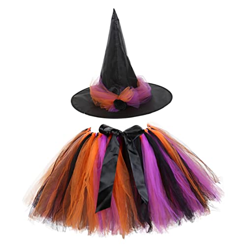 COLLBATH 1 Satz Halloween Kostüm Hexenhut Tutu Rock Party Verkleidung für Fasching Karneval Geburtstagsfeiern Bequemem Leuchtende Farben Einzigartiges Design von COLLBATH