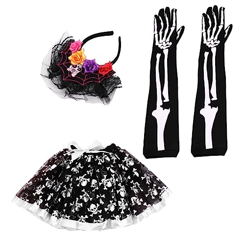 COLLBATH 1 Satz Halloween Kostüm für Skelett Tutu Rock Kopfschmuck Verkleidung für Karneval Maskeraden Strapazierfähig Einfach von COLLBATH