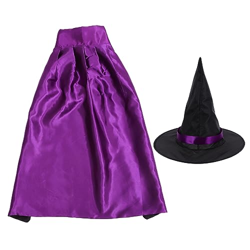 COLLBATH 1 Satz Halloween-Party-Umhang Mantel Hexenumhang für Mädchen Hexenumhang Kleid Halloween-Umhang-Stütze Karnevalsumhang Cape-Kostüm Schleife Violett von COLLBATH