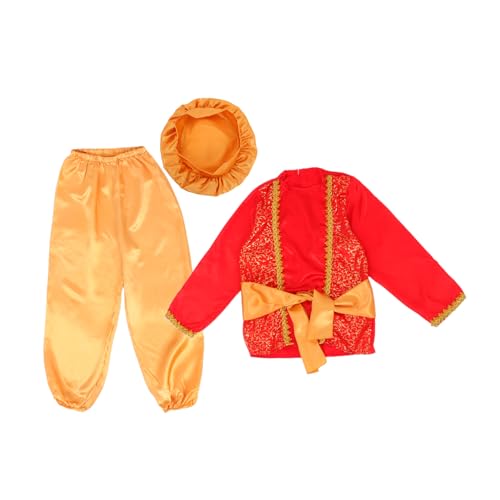 COLLBATH 1 Satz Kinderkostüm Arabisches Outfit für Halloween und Geburtstagsfeiern mit Zubehör Wie Hut und Gürtel S Royaler Dress Up Spaß von COLLBATH