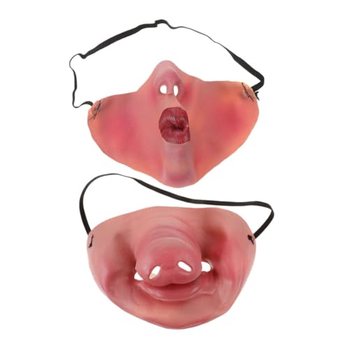 COLLBATH Kostümzubehör Für Erwachsene Halbgesichtsmaske Echtes Lustiges Aufblasbares Schweinekostüm Für Halloween-maskenparty von COLLBATH