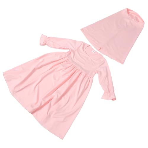 COLLBATH 1 Satz Mädchen Langarm Muslim Kleid Modisches Abaya mit Kopftuch für Neugeborene Frühlings Sommer und Herbstkleidung von COLLBATH