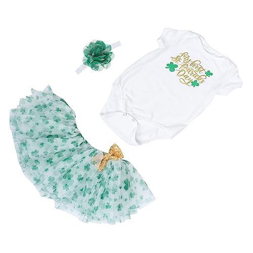 COLLBATH 1 Satz Mesh-rock-anzug Kleidung Cosplay-uniform St. Patrick's Day Cosplay-rock Fotokostüm Für Kleinkinder Parteiuniform -mädchen-kostüm Baumwollkostüme Green Baumwolle von COLLBATH