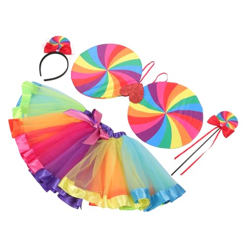 COLLBATH 1 Satz Regenbogen-Partydekorationen Regenbogen-Bonbon-Tutu-Rock für kostüm Regenbogen-Stirnband Flügel Mädchen Regenbogen-Party-Performance-Requisiten Partyzubehör Plastik COLLBATH 1 Satz Regenbogen-Partydekorationen Regenbogen-Bonbon-Tutu-Rock für kostüm Regenbogen-Stirnband Flügel Mädchen Regenbogen-Party-Performance-Requisiten Partyzubehör Plastik von COLLBATH