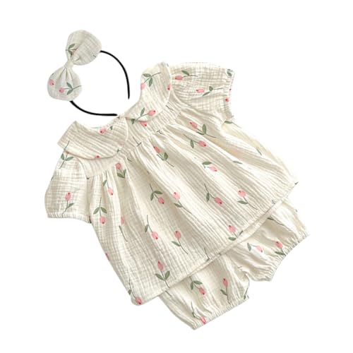 COLLBATH Baby Mädchen Outfit Set Baumwolle Neugeborenen Anzug Muster Bequem Für Warme Tage von COLLBATH