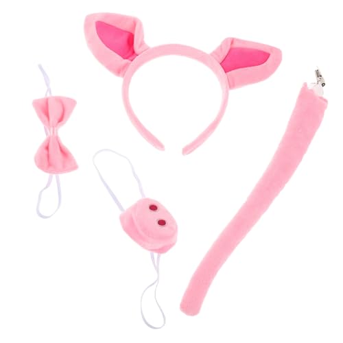 COLLBATH 1 Satz Teiliges Set mit Rosa Schweineohren Haarreif Fliege und Nase für Halloween Cosplay und Tierverkleidungen COLLBATH 1 Satz Teiliges Set mit Rosa Schweineohren Haarreif Fliege und Nase für Halloween Cosplay und Tierverkleidungen von COLLBATH