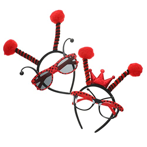 COLLBATH 1 Satz Weil Marienkäfer-Requisiten Marienkäfer-Brille Kinderkleidung Marienkäfer-Stirnband für Kinder Cosplay Haarschmuck Ballettröckchen schmücken Plastik rot von COLLBATH