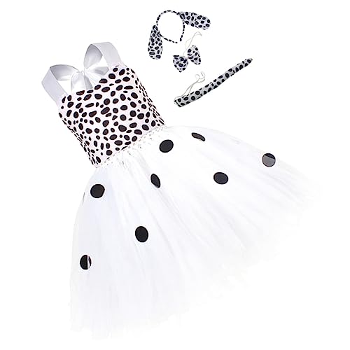 COLLBATH 1 Set Dalmatiner Prinzessinnenkleid Fuchshundeschwanz Welpenhundekostüm Für Erwachsene Kostüme Hundeohren Stirnband Hunde Das Dalmatiner Showkostüm Mädchen Gepunktetes von COLLBATH