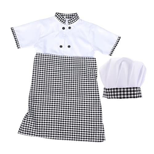 COLLBATH 1satz Unisex Junge Mädchen Chef Kostüm Set Teiliges Outfit Mit Kurzarmbluse Schürze Und Kochmütze Für Rollenspiele Geeignet Für Jungen Und Mädchen Für Körpergrößen von COLLBATH