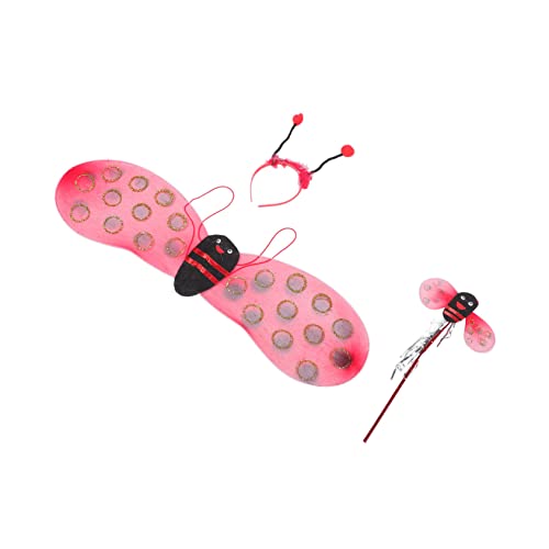 COLLBATH Leuchtend Rote Feen-bienenflügel-set Stirnband Für Jungen Und Mädchen Kostümzubehör Für Make-up Stirnband Und Bienenkostüme von COLLBATH