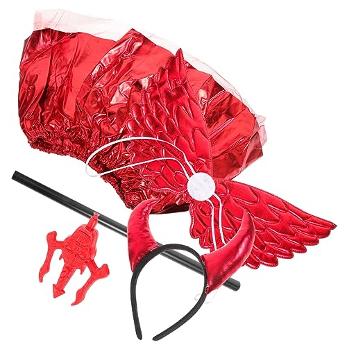 COLLBATH 1 Set Teufelsflügel Kopfschmuck Stirnband Halloween Heugabel Requisite Teufelshörner Erwachsene Party Teufel Heugabel Zubehör Teufelskostüm Dämonenkostüm von COLLBATH