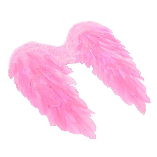 COLLBATH 1 Stück Engelsfederflügel Weihnachtsgirlande mit Lichtern Party verkleiden Flügel Gold Kostüme igelkostümkinder weihnachtsdeko Federflügelstütze flügelförmige Engelsverzierung Rosa von COLLBATH