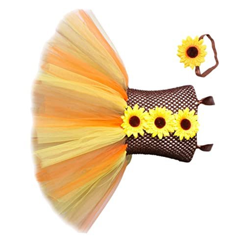 COLLBATH 1 Stück Kreatives Sonnenblumen Mädchenkostüm für Halloween Party Kopfbedeckung für Jahre Vielseitiges Performance Outfit für Cosplay Festliche Anlässe von COLLBATH