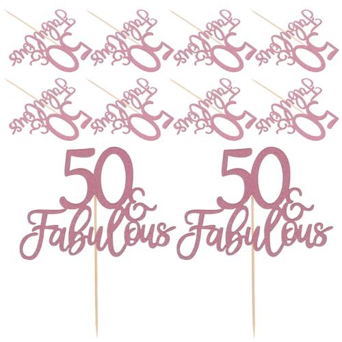COLLBATH 10 Stück Fabulous Cake Toppers Roségold Tortendeko für Geburtstagsfeiern Hochzeiten und Jubiläen aus Papier und Holz Einfache Montage für Kreative Dekorationen COLLBATH 10 Stück Fabulous Cake Toppers Roségold Tortendeko für Geburtstagsfeiern Hochzeiten und Jubiläen aus Papier und Holz Einfache Montage für Kreative Dekorationen von COLLBATH