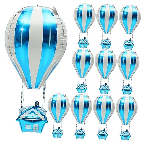 COLLBATH 10 Stück Heißluftballon Dekoration Bachelorette Party Dekorationen Heißluftballon Aluminiumballon Geburtstagsdekorationen Heiße Ballons Geburtstag Luftballons Z Aluminiumfolie Blue von COLLBATH