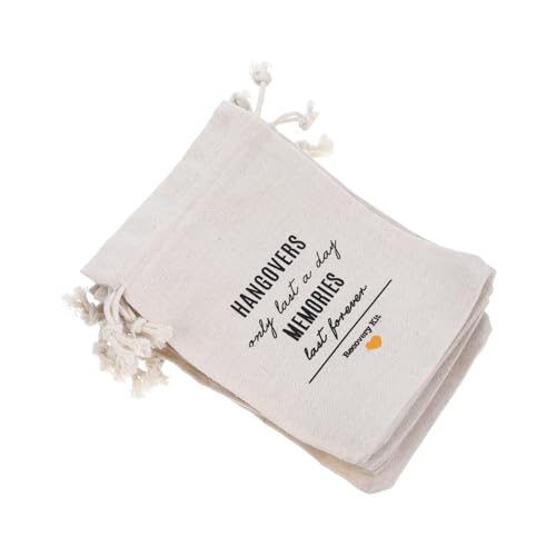 COLLBATH 10 Stück Teiliges Kordelzugbeutel für Junggesellinnenabschied Stilvolle Aufbewahrungstaschen mit Zugverschluss Kleine Weiße Geschenktüten als Partydeko und Geschenkverpackung von COLLBATH