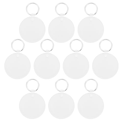 COLLBATH 10 Stück Teiliges Sublimation Keychain Doppelseitige Runde Acryl Blank Schlüsselanhänger Hitzebeständige DIY Bastelmaterialien für Fotoübertragung Großvolumiger Nachfüllpack für von COLLBATH