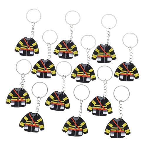 COLLBATH 12 Stück Feuerwehrmann Schlüsselanhänger Kreative Feuerwehr Uniform Anhänger für Feuerwehr Mottopartys als Mitgebsel Dekoration Vielseitig Einsetzbar als Schlüsselanhänger oder von COLLBATH