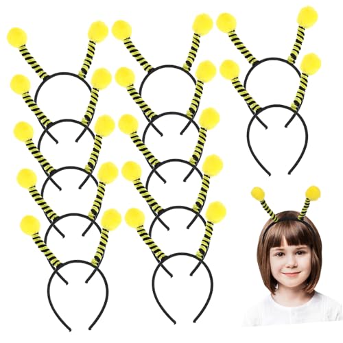 COLLBATH 12 Stück Teiliges Bienen Antennen Haarreif Insekten Haarreifen für Fasching Karneval und Kostümparty Niedliche Bienen Kostüm Accessoires für Erwachsene von COLLBATH