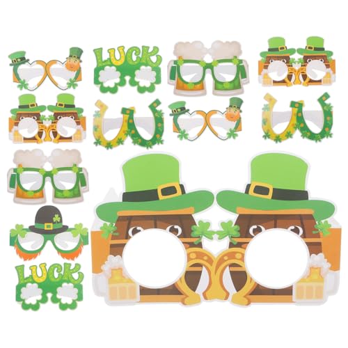 COLLBATH 12 Stück Teiliges Set Papierbrillen Shamrock Design Patricks Day Party Zubehör Kostümfoto Requisiten und Erwachsene Festliche Dekoration von COLLBATH