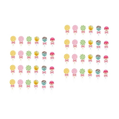 COLLBATH 2 Sätze Candy Cake Stecker Süßigkeiten Für Einsätze Geburtstag Dekorationen Babyshowerparty Tischdecken Wimmelbuch Bonn Candies Kuchen -topper Partyzubehör Papier 24 Stück * 2 von COLLBATH