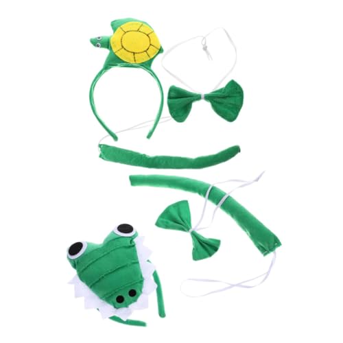 COLLBATH 2 Sätze Krokodil und Schildkröte Cosplay Zubehör mit Haarband und Fliege für Halloween Karneval und Mottopartys Kreative Verkleidung für von COLLBATH