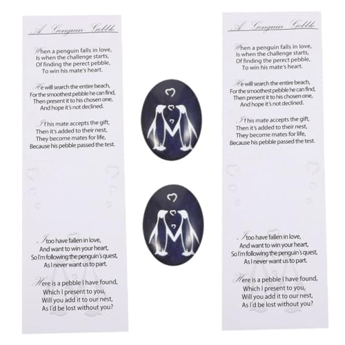 COLLBATH 2 Sets Pinguin Paare Valentinstag Freund Jahrestag Glas Kiesel Ornament von COLLBATH