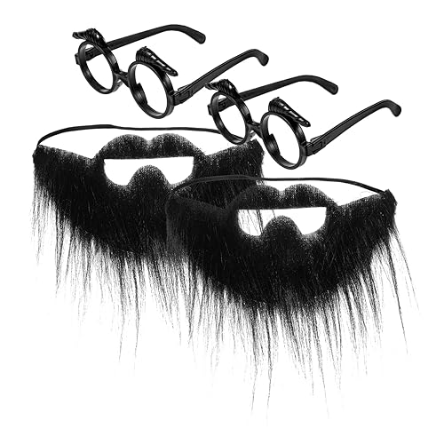 COLLBATH 2 Sets Schnurrbart Für Alte Männer LED Brille Party Halloween Kostüme Für Erwachsene Falsche Schnurrbärte Falscher Bart Für Schnurrbart Für Alte Menschen Falscher von COLLBATH