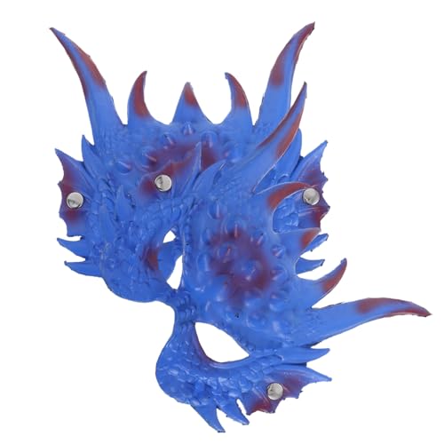 COLLBATH 2 Stück Blaue Drachen Halbmasken für Halloween und Karneval Handgefertigte Tier cosplay masken für Erwachsene und Leichte Bequeme Party maskerade dekoration von COLLBATH