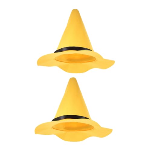 COLLBATH 2 Stück Gelber Hexenhut: Kostümhut Filz Mit Biegbarer Krempe – Halloween-anziehaccessoire Für Hexen, Vogelscheuchen Und -cosplay COLLBATH 2 Stück Gelber Hexenhut: Kostümhut Filz Mit Biegbarer Krempe – Halloween-anziehaccessoire Für Hexen, Vogelscheuchen Und -cosplay von COLLBATH