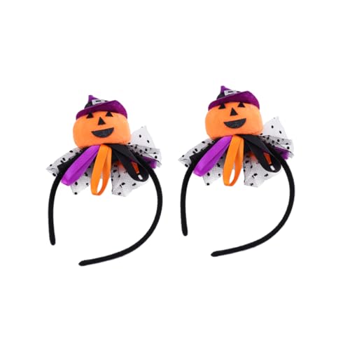 COLLBATH 2 Stück Halloween Haarreifen aus und Kürbis und Spinnen Netz Design Lustige Kopfbedeckung für Erwachsene und Dekoratives Partyzubehör für Halloween Fest von COLLBATH