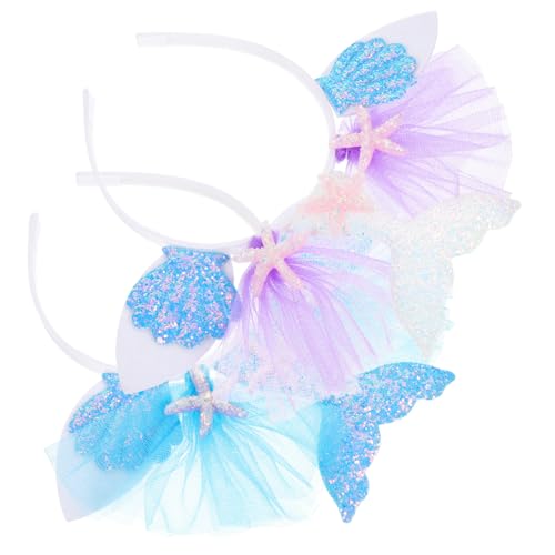 COLLBATH 2 Stück Halloween Meerjungfrau Haarschmuck Perlen Stirnband Leicht Bunt für Karneval Cosplay Party Damen Mädchen von COLLBATH