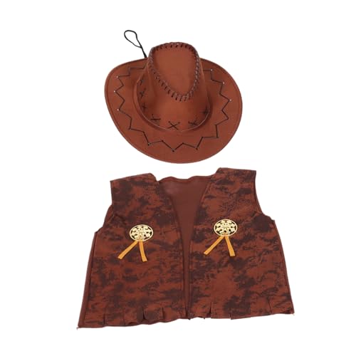 COLLBATH 2 Stück Jeans Themenkleid Halloween- -Kostüm Cowboyweste Karneval Kostüm Cowboyhut für Erwachsene -Outfit -Outfit für Kleinkinder Stoff COLLBATH 2 Stück Jeans Themenkleid Halloween- -Kostüm Cowboyweste Karneval Kostüm Cowboyhut für Erwachsene -Outfit -Outfit für Kleinkinder Stoff von COLLBATH