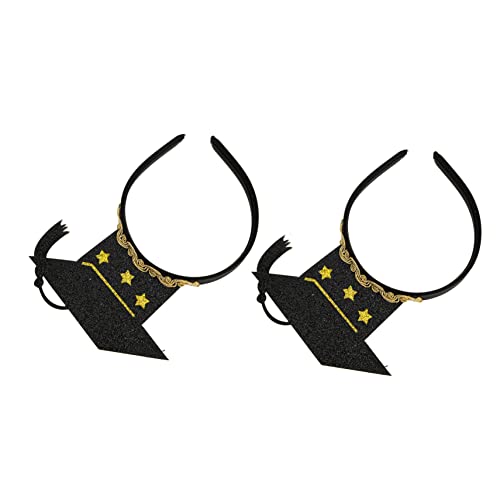 COLLBATH 2 Stück Mini Doktorhut Haarbänder Glitzernde Abschlussfeier Kopfbedeckung Lustige Haarschmuck für Graduierung und Fotografie von COLLBATH
