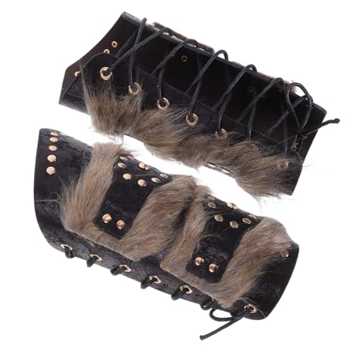 COLLBATH 2 Stück Mittelalterliche Retro Handgelenkschützer Bogenschießen Armschutz Mittelalterliche Handfesseln Wikinger Armschiene Kostüm Armschützer Vintage Armschutz Handgelenk von COLLBATH