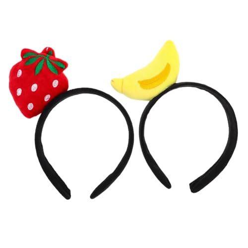 COLLBATH 2 Stück Obst Haarreifen mit Erdbeer und Bananen Bunte Cartoon Frucht Accessoires für Party Cosplay Foto Requisiten und Festliche Anlässe Vielseitig Kombinierbar und Auffällig von COLLBATH